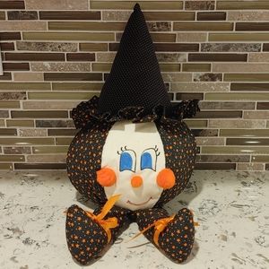 Vintage Halloween Witch Shelf Sitter Stuffed Handmade 12"